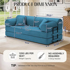 79'' Convertible Sofa Bed, 6 in 1 Folding Floor Futon Couch Sleeper - Image 2