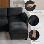87.5'' L Shaped Modular Sectional Sofa, 3 Seater Cloud Couch - Image 3