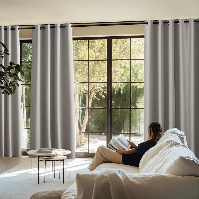NICETOWN 100% Blackout Linen Curtains - Image 8