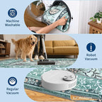 GarveeHome Teal 2x6 Washable Kitchen Runner Rugs Non Slip Provence Botanical - Image 6