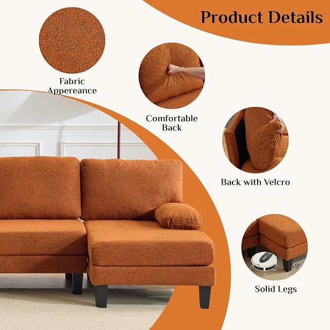 Karl home 110" U-Shape Sectional Couches - Image 4