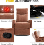Trustyue Swivel Rocker Recliner Chair, 360° Swivel Recliner - Image 3