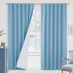 72 Inch 100% Blackout Linen Curtains by LAMIT