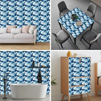 HOMETITUTE Blue Wave Pattern Wallpaper Peel and Stick Self Adhesive Vinyl Wall - Image 4