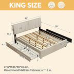 King Size Upholstered Platform Bed - Image 2