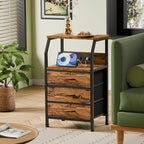 Furnulem Night Stand with Charging Station, USB Ports and Outlets, 28.3 Inch - Image 4