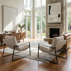 LukeAlon Modern Accent Armchairs Set of 2, Upholstered Soft Living Room Chairs - Image 5