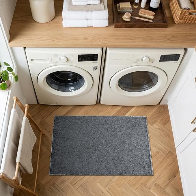 2x3 Dark Grey Solid Area Rug Washable Non-Slip Soft - Image 4