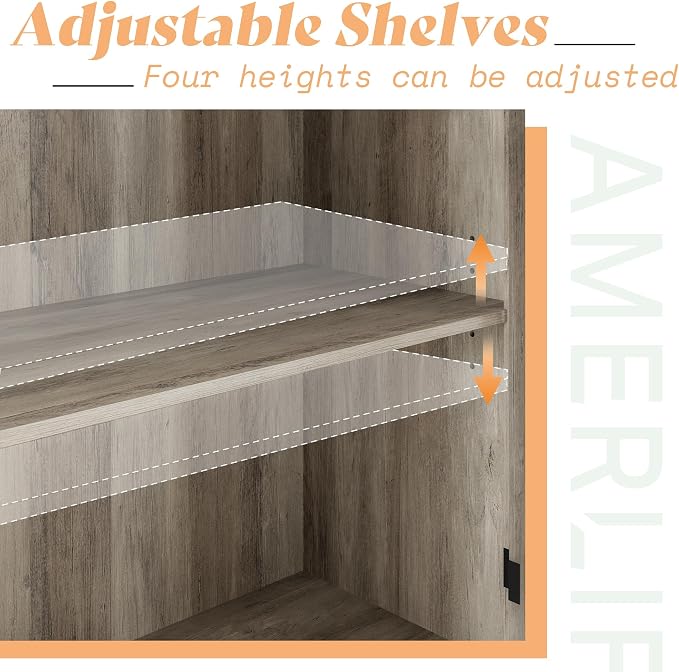 AMERLIFE Farmhouse 63" Buffet Sideboard Cabinet - Image 8