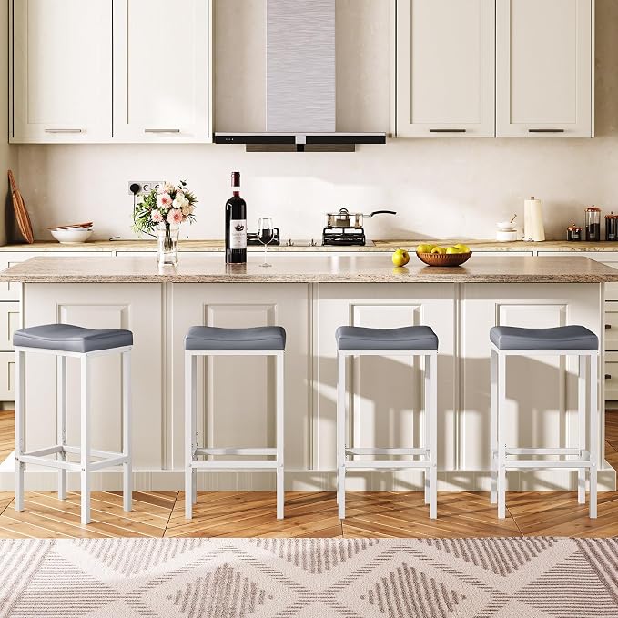 HOOBRO Bar Stools, 24.8 Inches, 2.4" Thick Upholstery - Image 2
