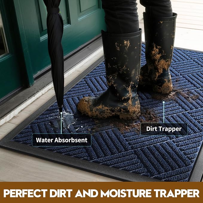 Front Door Mat, Heavy Duty Waterproof Doormat 35.5"x24", Stain Fade Resistant - Image 3