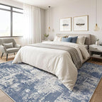 LOONGRUG 6x8 Area Rug Washable Neutral Modern Living Room Rugs Navy Grey | - Image 4