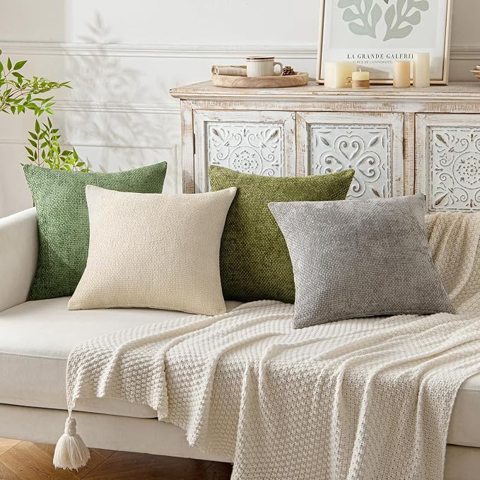 MIULEE Decorative Couch Throw Pillow Covers 20x20 Inch Sage Green 2 Pack | - Image 4