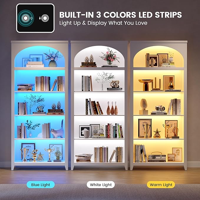 Dystler 5-Tier Arched Bookshelf - Image 3