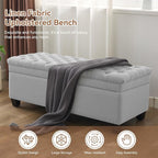 WUTUTUEE 51" Fabric Storage Ottoman Bench, Upholstered Rectangle End of Bed - Image 6