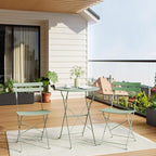Bistro Table and Chairs Set of 2, 3 Piece Outdoor/Indoor Folding Patio Bistro - Image 2
