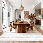 8x10 Washable Area Rugs for Living Room, Dining Room- Morocco White | Boho - Image 8