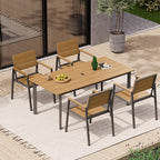 67" Rectangle HDPS Patio Dining Table, Aluminum Outdoor Patio Dining Table - Image 2