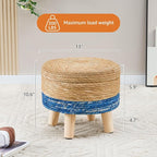 Cpintltr Storage Ottoman Poufs Handwoven Footstool Natural Seagrass Round - Image 3