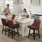 YaFiti Swivel Bar Stools Set of 2, 26 Inch Counter Height Bar Stools - Image 5