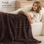 Exclusivo Mezcla Striped California King Size Fleece Blanket - Image 2