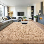 Pionblank 8x10 Rug for Living Room, Fluffy Plush Large Area Rug, Camel | Modern by PIONBLANK