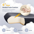 Office Desk Chair for Long Hours & Lower Back Pain Relief – 4“ Thick Molded - Image 5