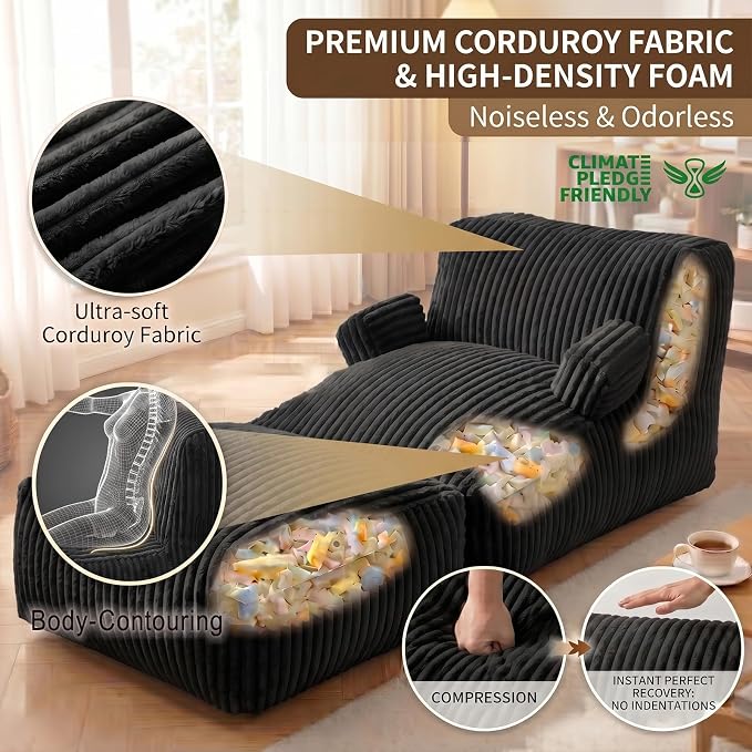 6FT Large Bean Bag Chair Lounger - Image 4