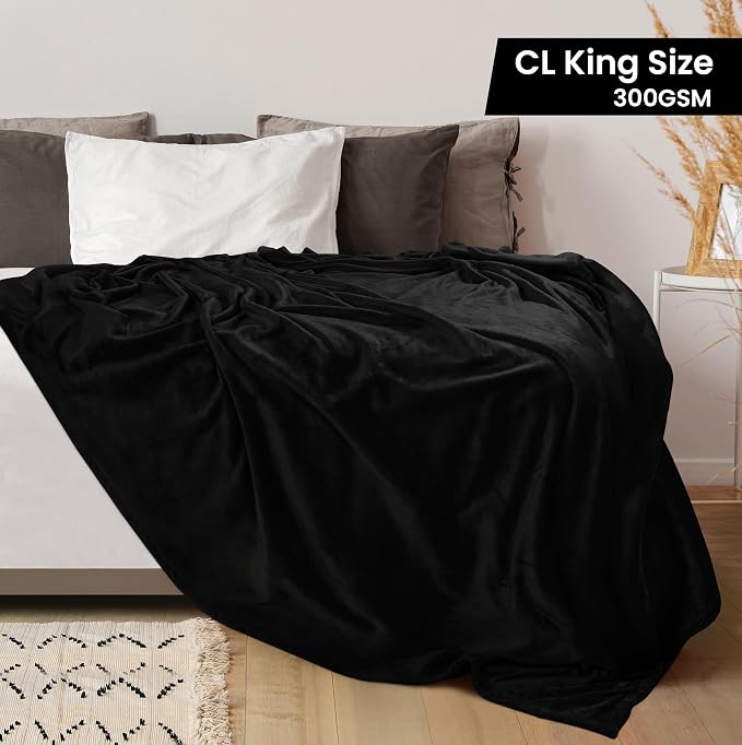 Utopia Bedding Fleece Bed Blanket California King Size Black | Microfiber Plush - Image 2