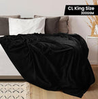 Utopia Bedding Fleece Bed Blanket California King Size Black | Microfiber Plush - Image 2