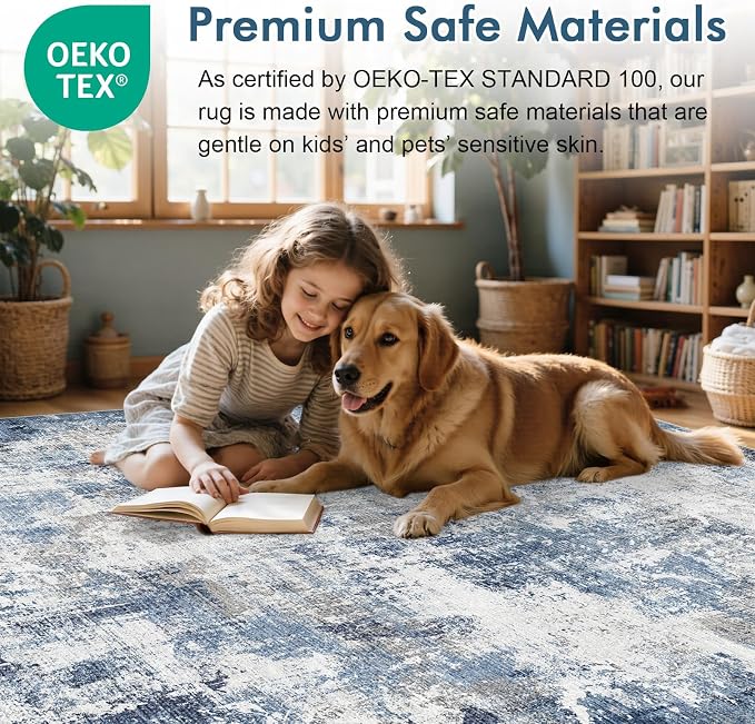 4x6 Ft Area Rugs for Living Room, Soft Non-Slip Washable Rugs Modern Abstract - Image 6