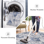 Lahome Moroccan Washable Runner Rug, 2x6 Blue Kitchen Runners - Image 4
