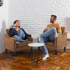 VINGLI Accent Chairs Set of 2 Living Room Chairs Rustic Reading Chair - Image 7