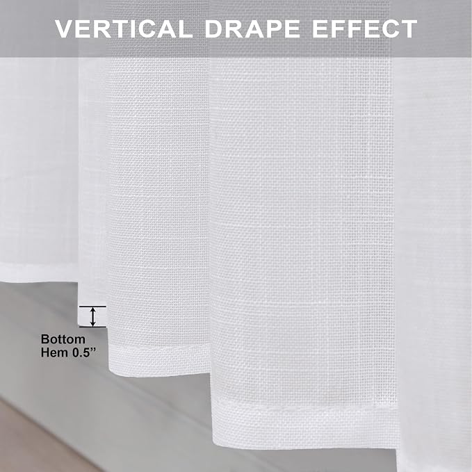 Pitalk White Curtains 38 Inch Width - Image 6
