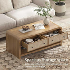 Oak&Sparrow 48'' Boho Coffee Table, Thickened Arc-Shaped Coffee Table - Image 7