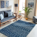 Lahome Moroccan Blue Carpet for Living Room 4x6 Area Rug Non-Slip Ultra-Thin - Image 7