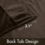 MIULEE Velvet Curtains 52x84 inches Chocolate Brown Blackout Curtains | Luxury - Image 3