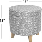 HomePop Upholstered Round Storage Ottoman|Homepop Home Décor|Upholstered Round - Image 3