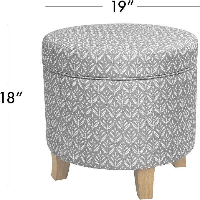 HomePop Upholstered Round Storage Ottoman|Homepop Home Décor|Upholstered Round - Image 3