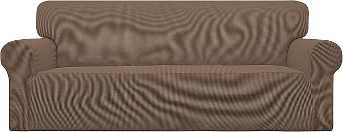 Easy-Going Stretch Oversized Sofa Couch Slipcover Washable Brown | 1-Piece by Easy-Going