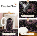 Vacuum-Friendly, Round 8ft Washable Area Rug - Image 4