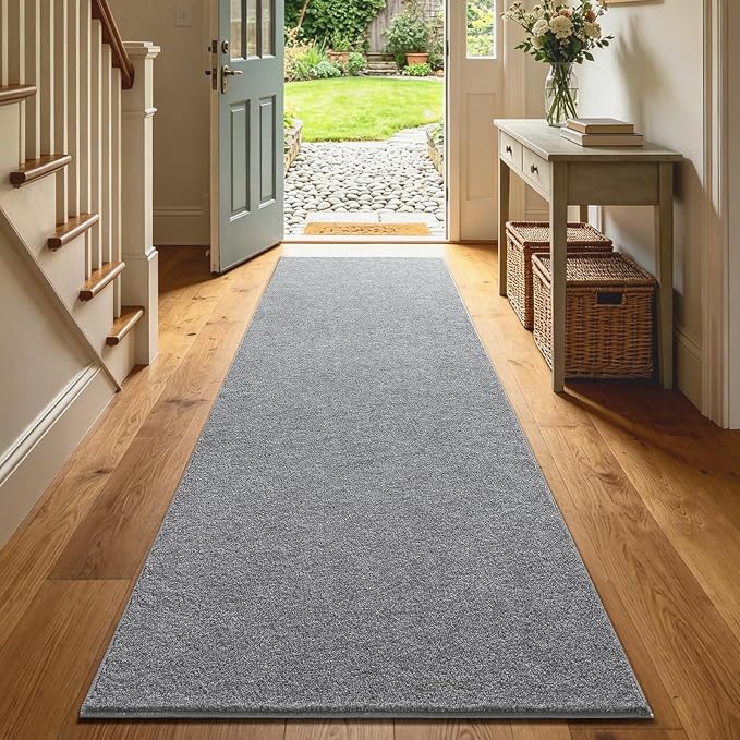 2x6 Grey Runner Rug Washable Non-Slip Soft - Image 2
