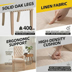 Modern Upholstered Fabric Dining Chairs Set of 2, Accent Chairs - Image 6