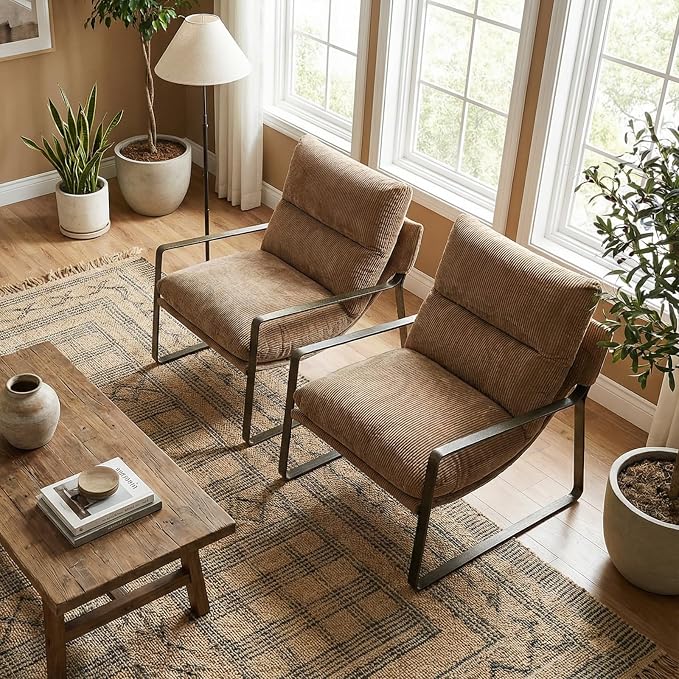 LukeAlon Modern Chenille Accent Armchair, Upholstered Lounge Chair - Image 5
