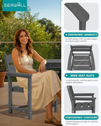SERWALL Outdoor Dining Table Set, 67‘’ HDPE Patio Dining Set - Image 3