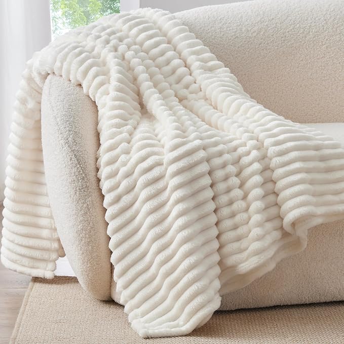 BEDELITE Ribbed Twin Blanket for Couch & Bed, Warm Yet Lightweight, Ribbed - Image 2