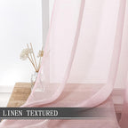 Tollpiz Short Sheer Tier Curtains Linen Textured Half Kitchen Curtain Sheers - Image 2