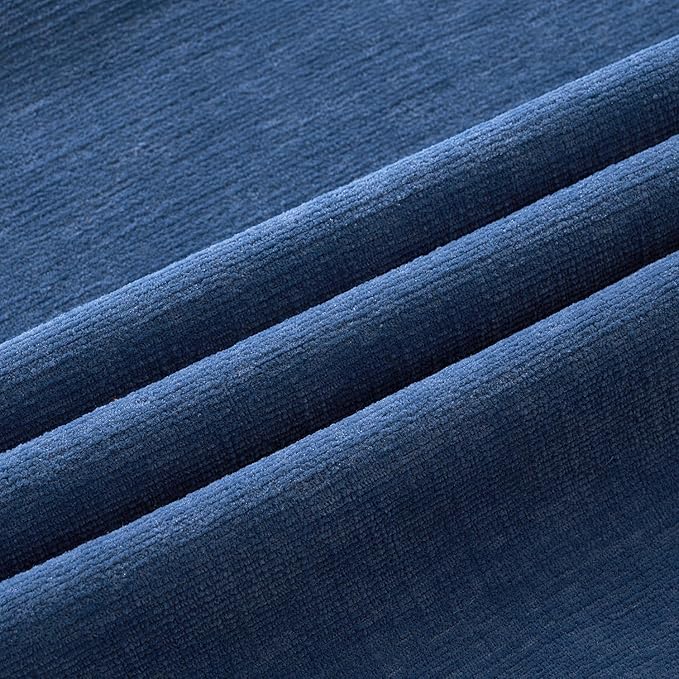 MIULEE Navy Blue Chenille Couch Euro Throw Pillow Covers, 22x22 | Set of 2 - Image 6
