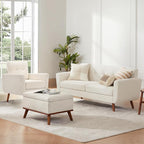 Tbfit Linen Fabric Single Sofa, Accent Chair, Mid Century Modern Armchair - Image 9
