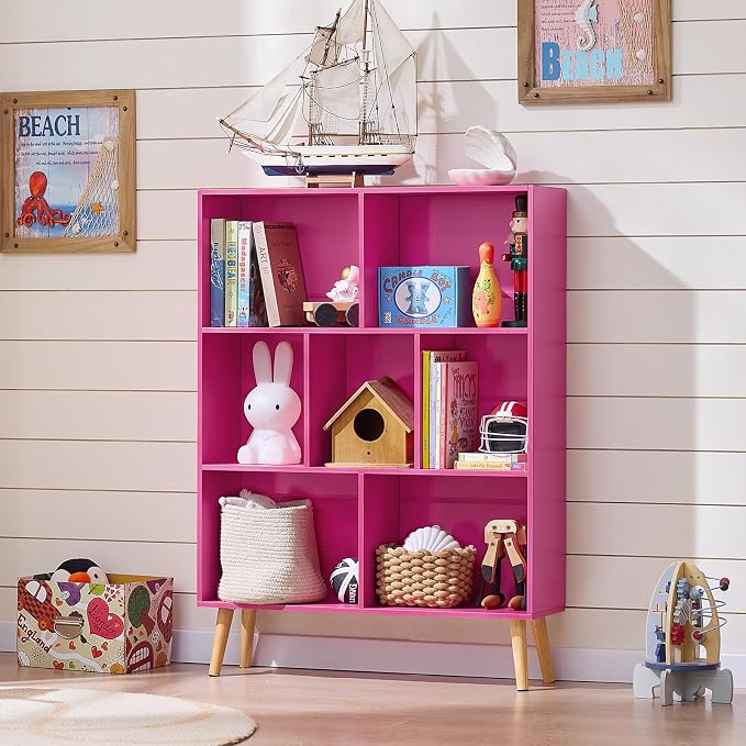 LEYAOYAO 7 Cube Bookshelf, 3 Tier Book Shelf - Image 4